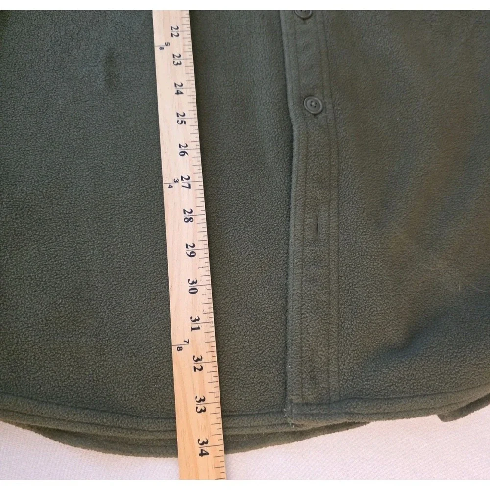 Lot 2 LL Bean Men Red Green Fleece Full Button Shirt Jacket‎ Sweater Large TALL